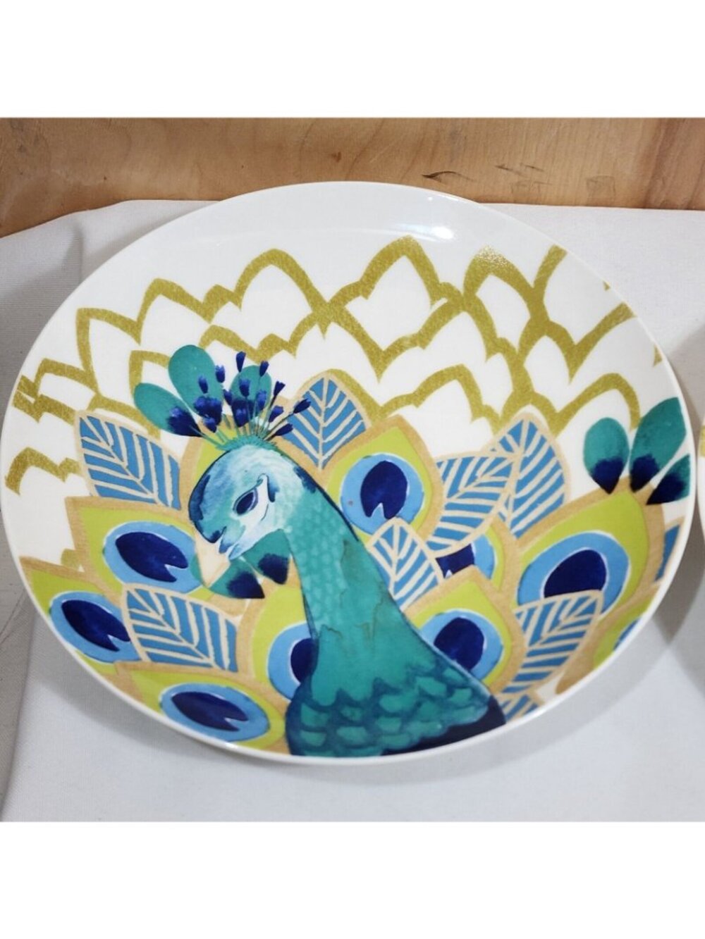 Stephanie Ryan Pavo Peacock Salad Plate 8" Ceramic Dinnerware 2014 - Picture 7 of 9